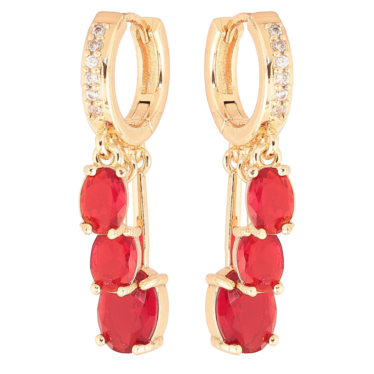 Серьги Xuping M&L Цвет 18K подвески на колечках Красные кристаллы фото №11 Серьги Xuping M&L Цвет 18K подвески на колечках Красные кристаллы фото №11