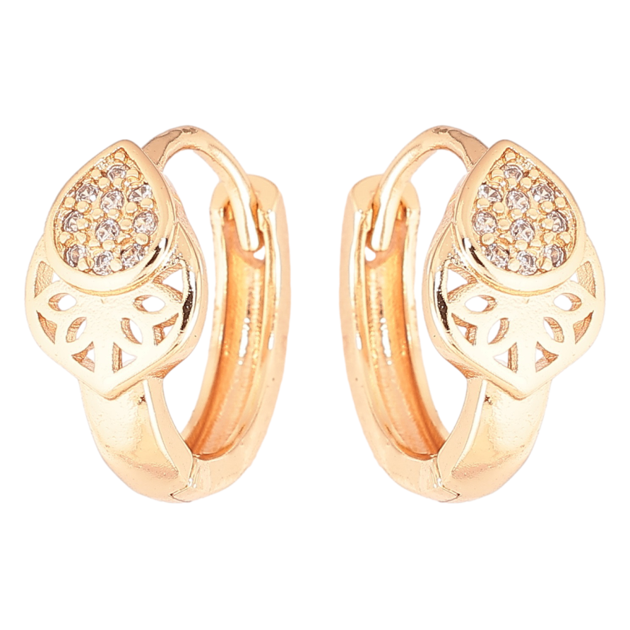 Серьги Xuping M&L Цвет 18K колечки Декоративный узор с кристаллами фото №1 Серьги Xuping M&L Цвет 18K колечки Декоративный узор с кристаллами фото №1