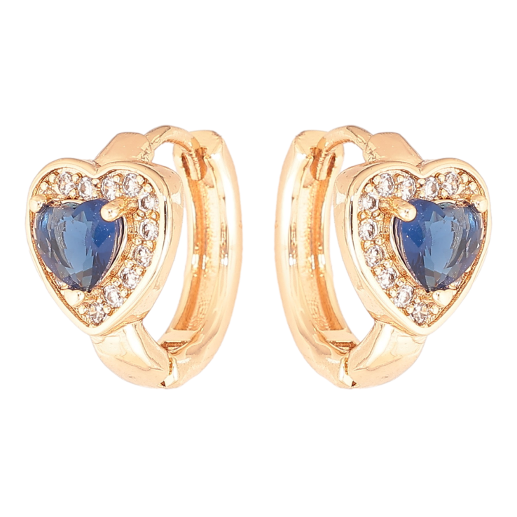 Серьги Xuping M&L Цвет 18K колечки Сердечки с синими кристаллами фото №15 Серьги Xuping M&L Цвет 18K колечки Сердечки с синими кристаллами фото №15