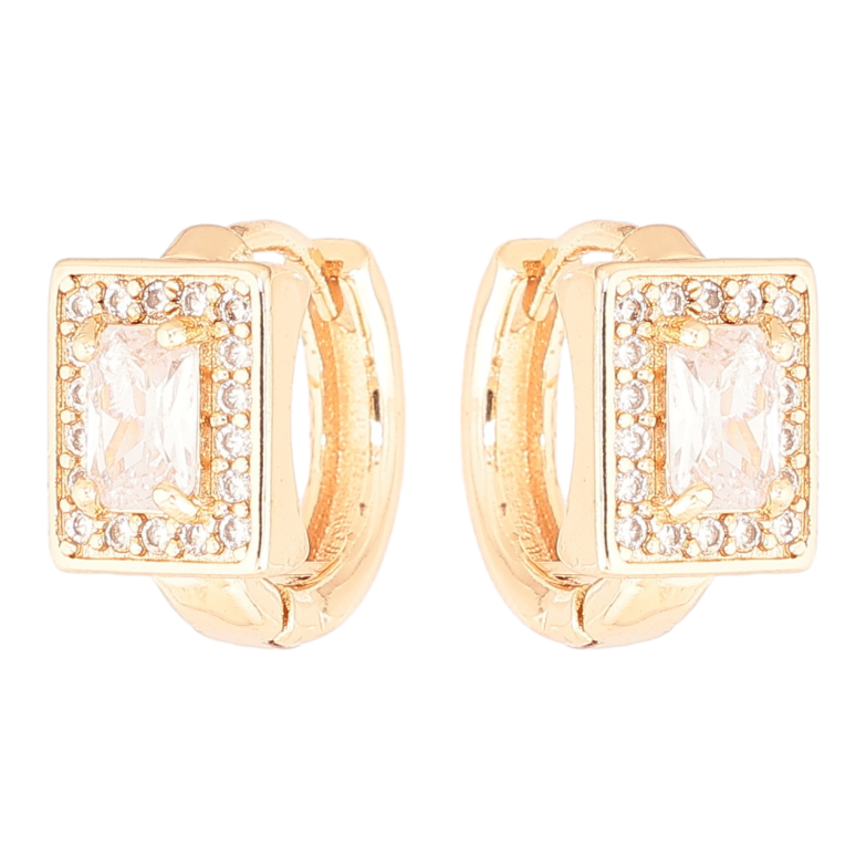 Серьги Xuping M&L Цвет 18K колечки Кристальные прямоугольники фото №1 Серьги Xuping M&L Цвет 18K колечки Кристальные прямоугольники фото №1