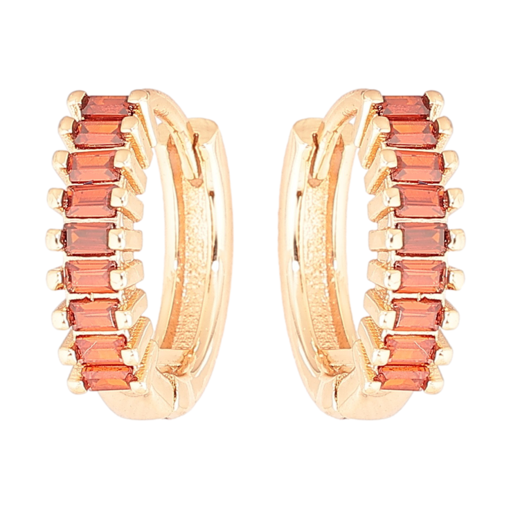 Серьги Xuping M&L Цвет 18K колечки Дорожки красных кристаллов фото №16 Серьги Xuping M&L Цвет 18K колечки Дорожки красных кристаллов фото №16