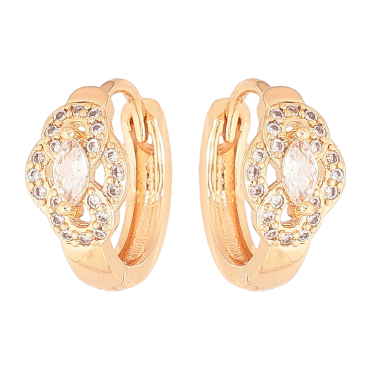 Серьги Xuping M&L Цвет 18K колечки Цветочный узор с кристаллами фото №7 Серьги Xuping M&L Цвет 18K колечки Цветочный узор с кристаллами фото №7