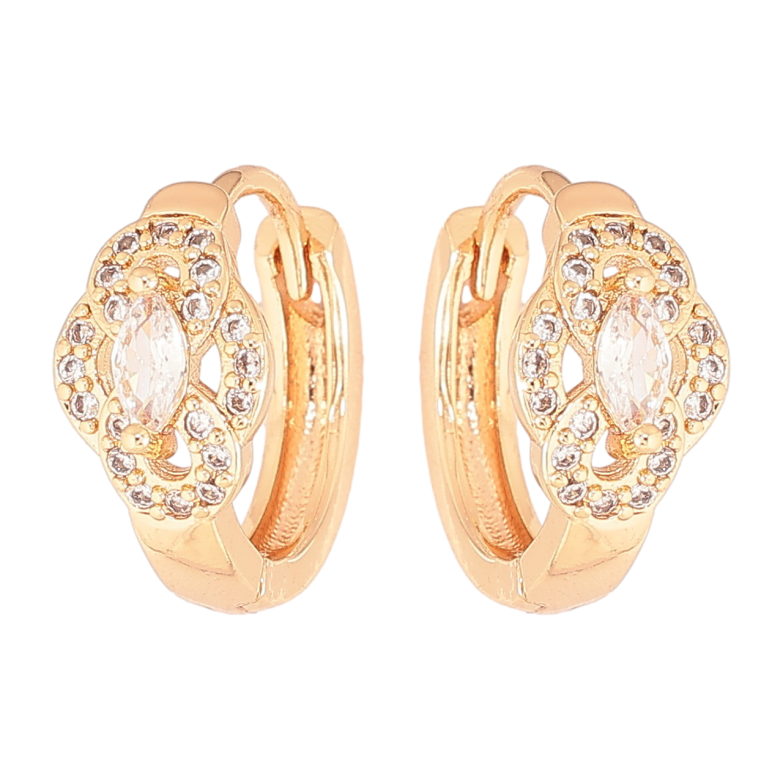 Серьги Xuping M&L Цвет 18K колечки Цветочный узор с кристаллами фото №1 Серьги Xuping M&L Цвет 18K колечки Цветочный узор с кристаллами фото №1