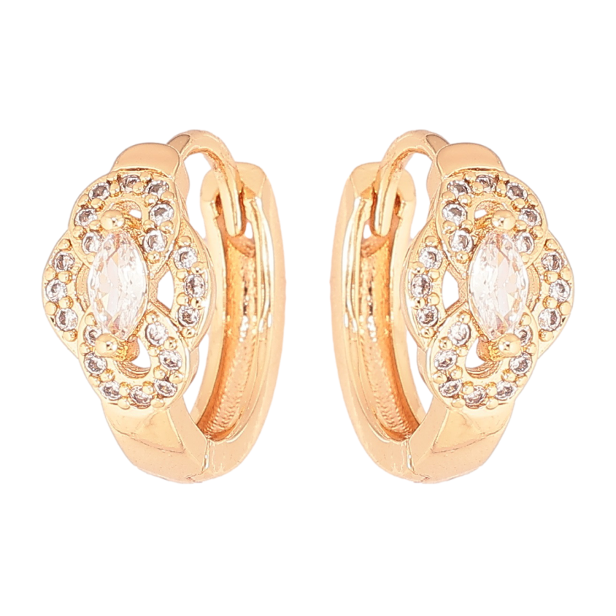 Серьги Xuping M&L Цвет 18K колечки Цветочный узор с кристаллами фото №1 Серьги Xuping M&L Цвет 18K колечки Цветочный узор с кристаллами фото №1