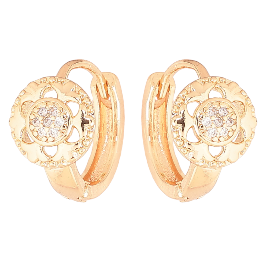 Сережки Xuping M&L Колір 18K колечка «Квітковий візерунок» фото №1 Сережки Xuping M&L Колір 18K колечка «Квітковий візерунок» фото №1