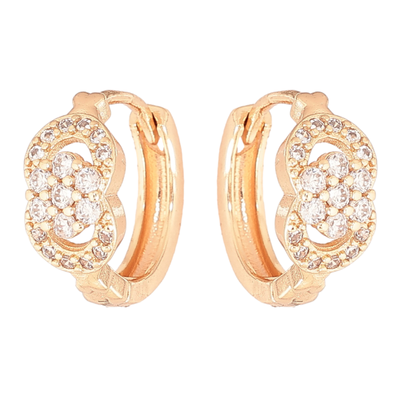 Сережки Xuping M&L Колір 18K колечка «Візерунок з кристалами» фото №1 Сережки Xuping M&L Колір 18K колечка «Візерунок з кристалами» фото №1