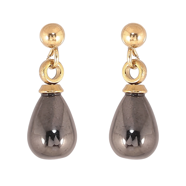 Сережки Xuping TTM Stainless Steel колір 14К пусети «Підвіски з чорної кераміки» фото №2 Сережки Xuping TTM Stainless Steel колір 14К пусети «Підвіски з чорної кераміки» фото №2