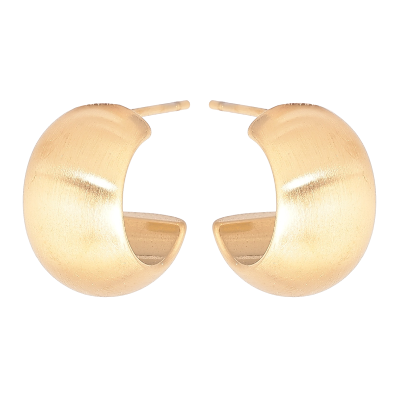 Сережки Xuping TTM Stainless Steel колір 14К пусети «Широкі дуги» фото №2