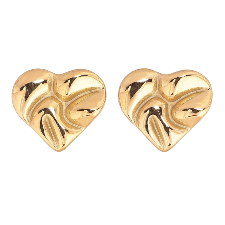 Сережки Xuping TTM Stainless Steel колір 14К пусети «Сердечка» фото №1 Сережки Xuping TTM Stainless Steel колір 14К пусети «Сердечка» фото №1