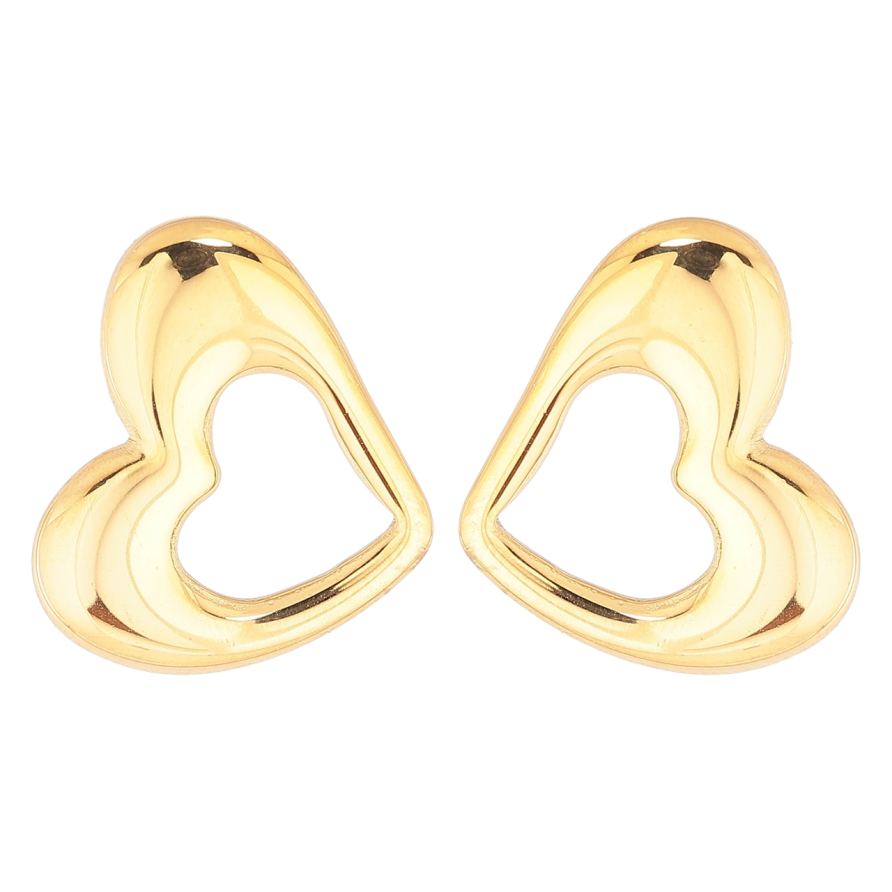 Серьги Xuping TTM Stainless Steel цвет 14К пусеты Сердечки фото №1 Серьги Xuping TTM Stainless Steel цвет 14К пусеты Сердечки фото №1