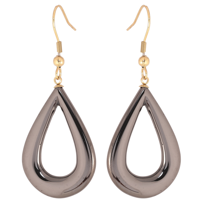 Серьги Xuping TTM Stainless Steel цвет 14К французский замок Капельки из черной керамики фото №1 Серьги Xuping TTM Stainless Steel цвет 14К французский замок Капельки из черной керамики фото №1