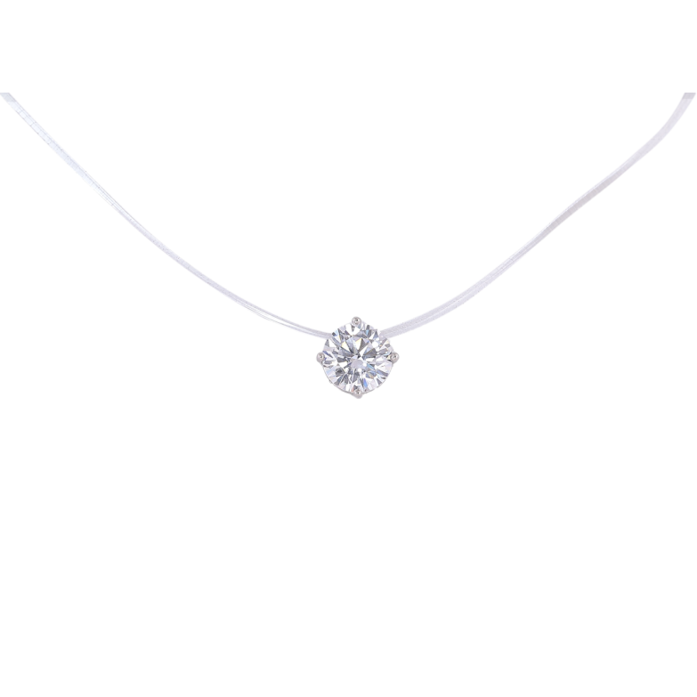 Подвеска на силиконовой леске Xuping Родий Кристалл, ø 7мм длина 46-51см х 1мм фото №1