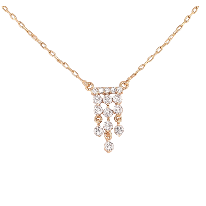 Подвеска на цепочке Xuping Позолота 18K Узор из кристаллов длинна 40-45см х 1мм фото №1