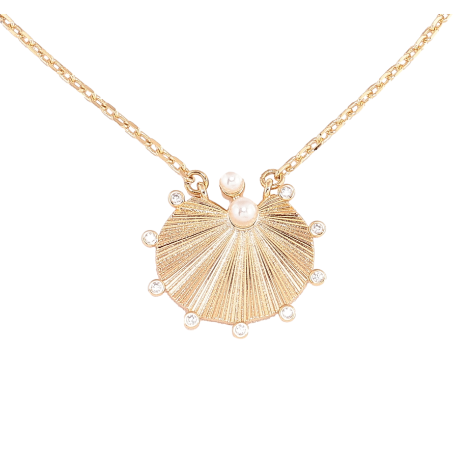 Подвеска на цепочке Xuping Позолота 18K Узор с кристаллами и жемчужинами длинна 43-48см х 2мм фото №1