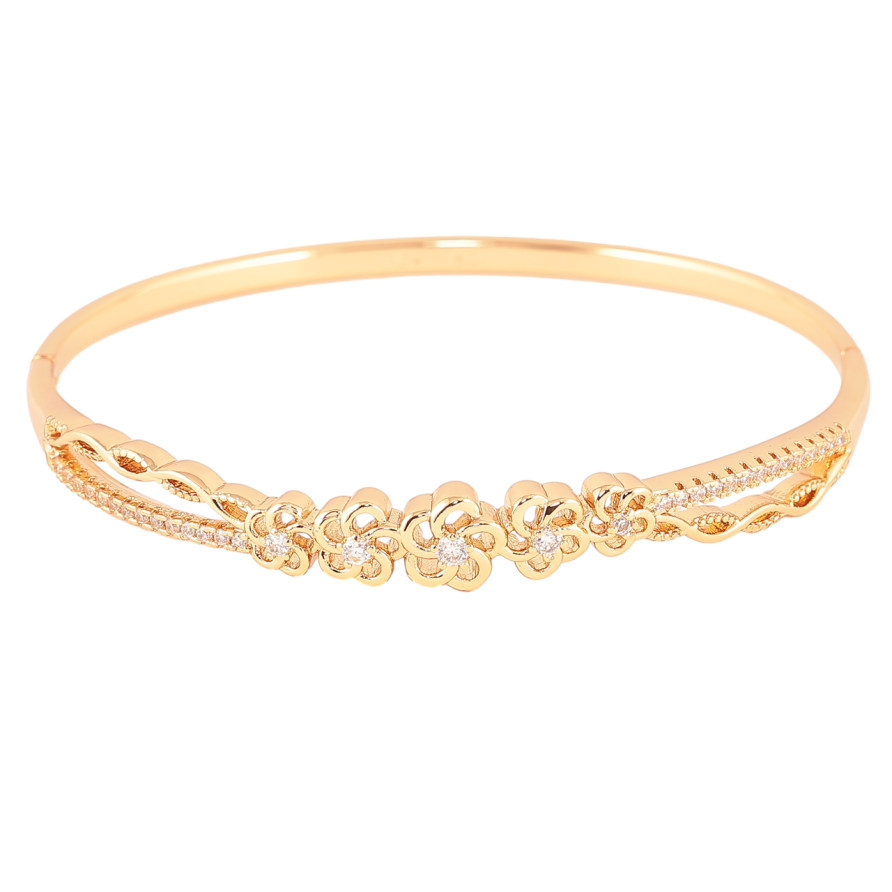 Браслет Xuping Позолота 18K Цветочный узор с кристаллами ø 6см фото №1