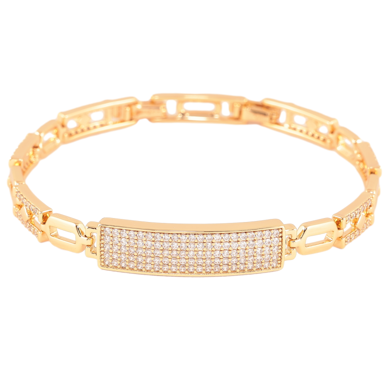 Браслет Xuping Позолота 18K Инкрустация кристаллами размер с доп. замком 17,19см х 6-8мм фото №1