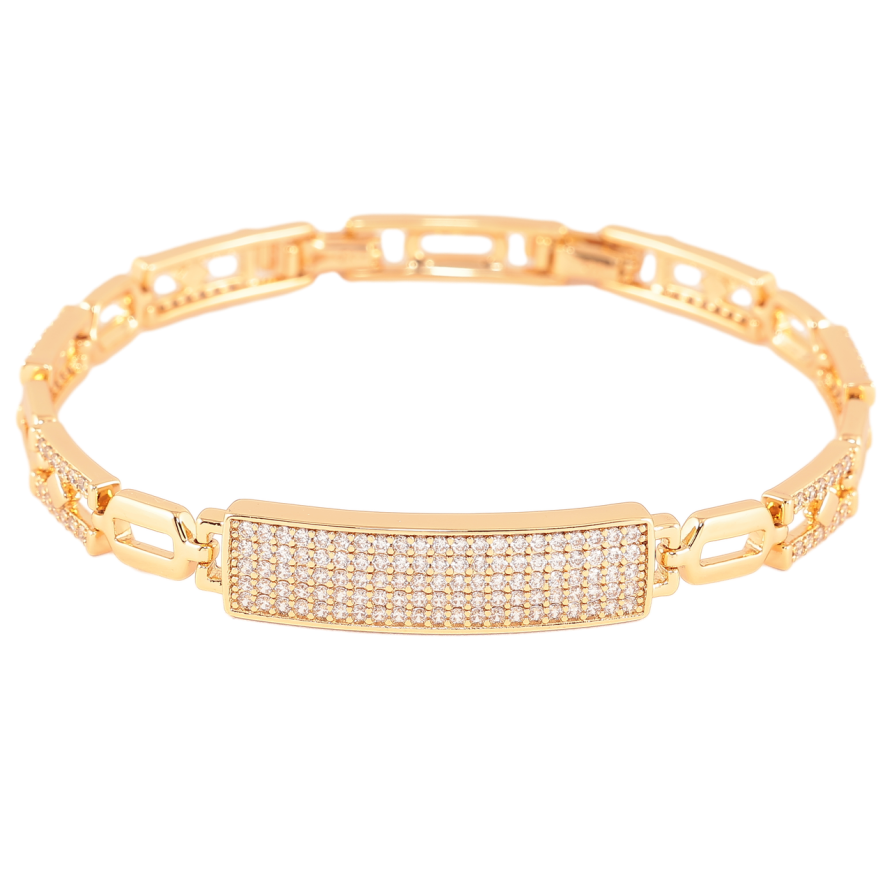 Браслет Xuping Позолота 18K Инкрустация кристаллами размер с доп. замком 17,19см х 6-8мм фото №1