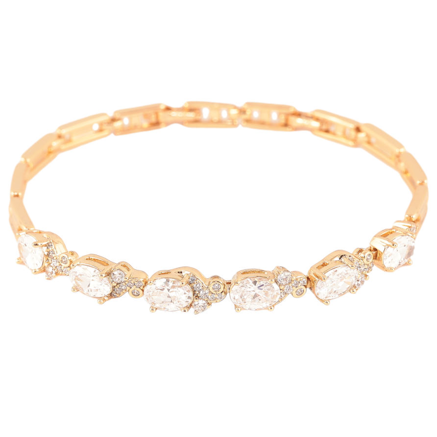 Браслет Xuping Позолота 18K Узор с кристаллами размер с доп. замком 17,19см х 4-6мм фото №1 Браслет Xuping Позолота 18K Узор с кристаллами размер с доп. замком 17,19см х 4-6мм фото №1