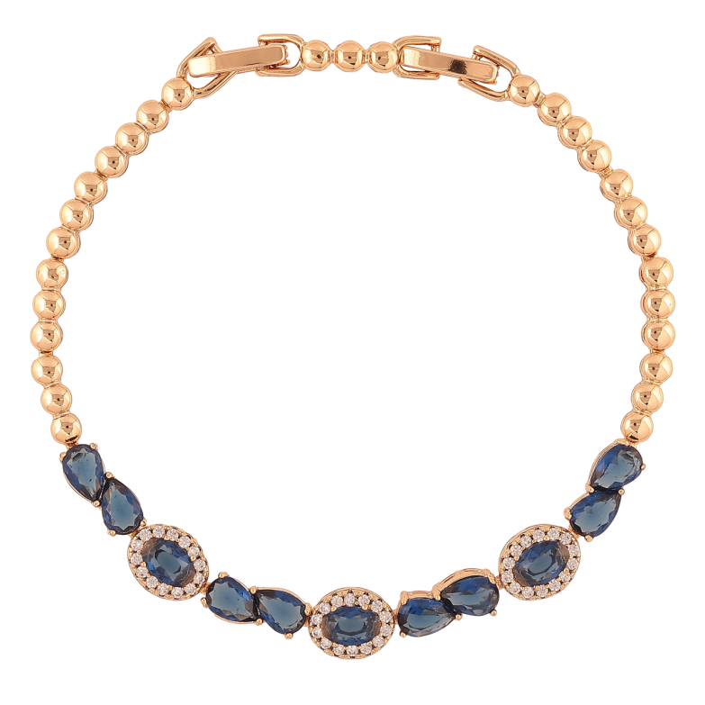 Браслет Xuping Позолота 18K «Доріжка синіх кристалів» розмір з доп. замком 17.5,19.5см х 3-7мм фото №1 Браслет Xuping Позолота 18K «Доріжка синіх кристалів» розмір з доп. замком 17.5,19.5см х 3-7мм фото №1