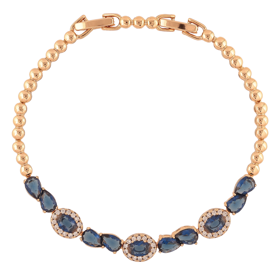 Браслет Xuping Позолота 18K «Доріжка синіх кристалів» розмір з доп. замком 17.5,19.5см х 3-7мм фото №1 Браслет Xuping Позолота 18K «Доріжка синіх кристалів» розмір з доп. замком 17.5,19.5см х 3-7мм фото №1