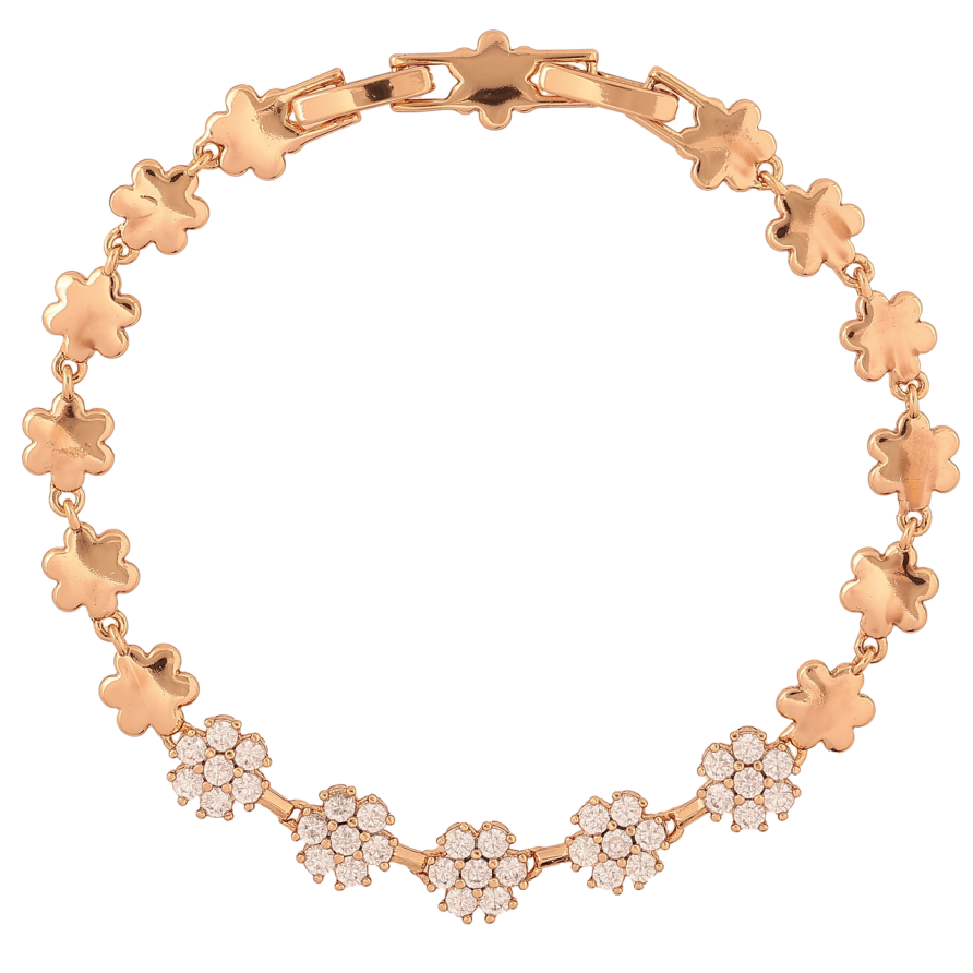 Браслет Xuping Позолота 18K Цветочки с кристаллами размер с доп. замком 17,19см х 7мм фото №1 Браслет Xuping Позолота 18K Цветочки с кристаллами размер с доп. замком 17,19см х 7мм фото №1