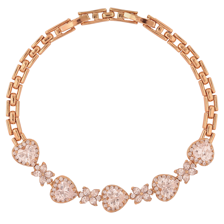 Браслет Xuping Позолота 18K Кристальные сердечки и цветочки размер с доп. замком 17.5,19.5см х 4-9мм фото №1 Браслет Xuping Позолота 18K Кристальные сердечки и цветочки размер с доп. замком 17.5,19.5см х 4-9мм фото №1