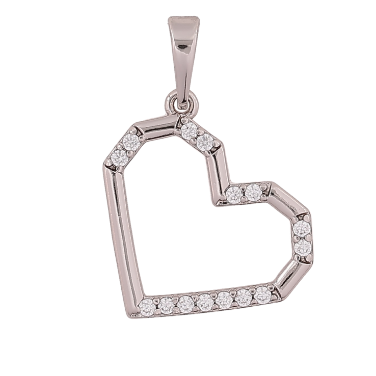 Кулон Xuping Родій «Сердечко з кристалами» для ланцюжка до 6мм фото №5 Кулон Xuping Родій «Сердечко з кристалами» для ланцюжка до 6мм фото №5