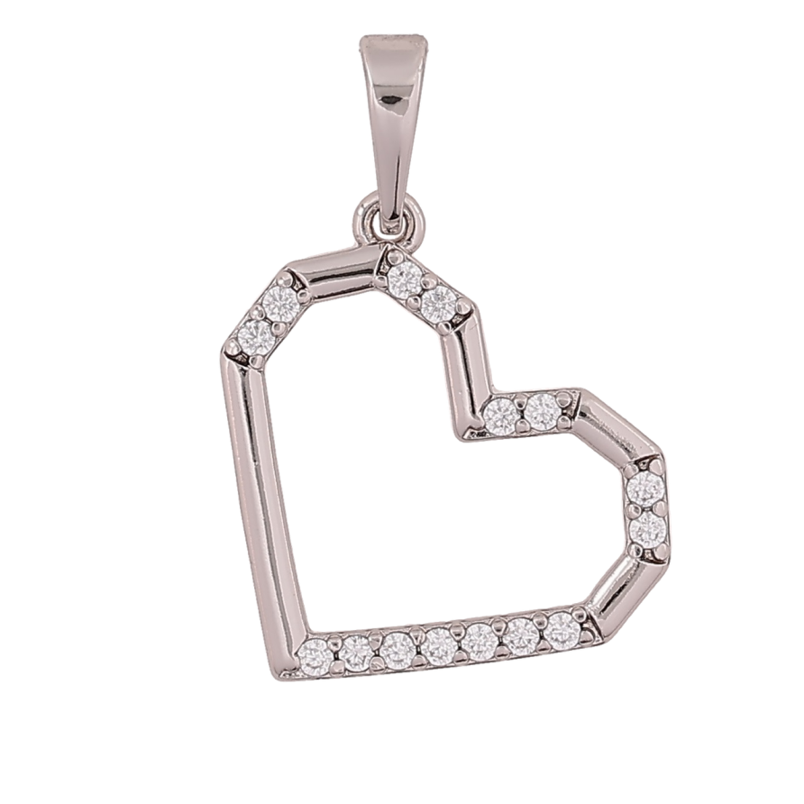 Кулон Xuping Родий Сердечко с кристаллами для цепочки до 6мм фото №1 Кулон Xuping Родий Сердечко с кристаллами для цепочки до 6мм фото №1