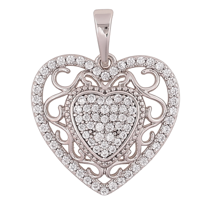 Кулон Xuping Родій «Різьблене сердечко з кристалами» для ланцюжка до 5мм фото №8 Кулон Xuping Родій «Різьблене сердечко з кристалами» для ланцюжка до 5мм фото №8