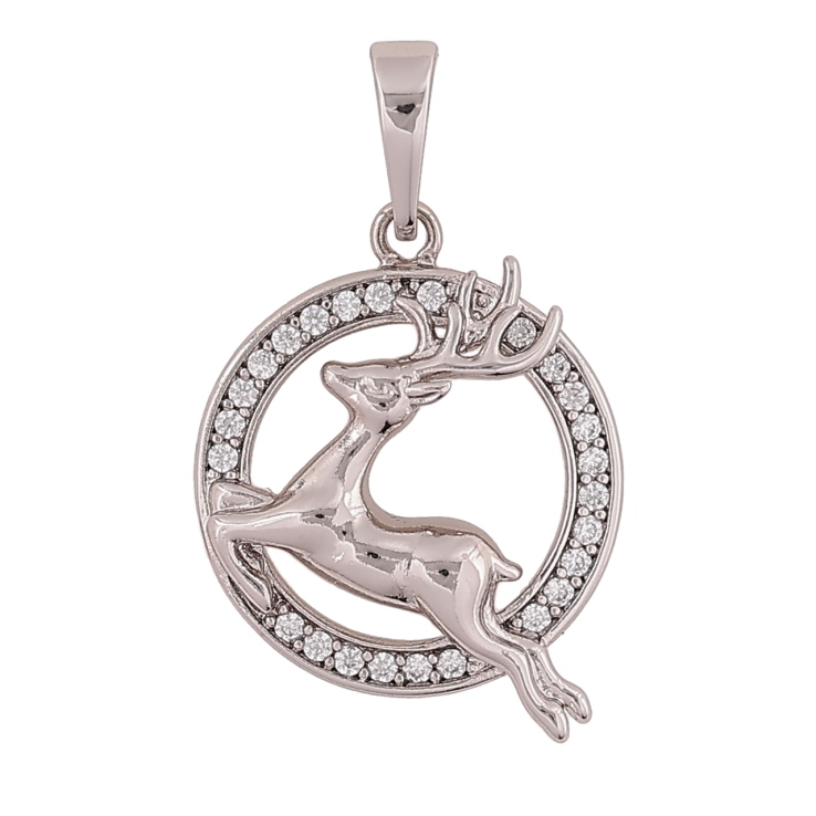 Кулон Xuping Родій «Олень у колечку» для ланцюжка до 6мм фото №9 Кулон Xuping Родій «Олень у колечку» для ланцюжка до 6мм фото №9