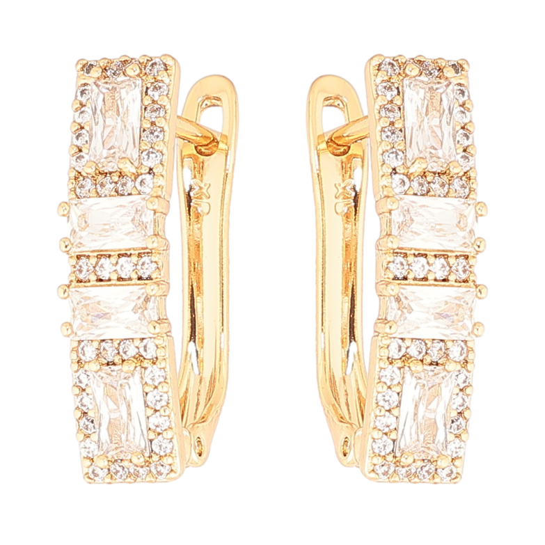 Сережки Xuping Позолота 18K англійський замок «Інкрустація кристалами» фото №1