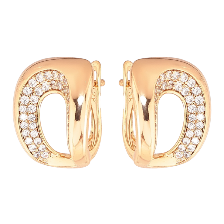 Серьги Xuping Позолота 18K английский замок Узор с инкрустацией кристаллами фото №8