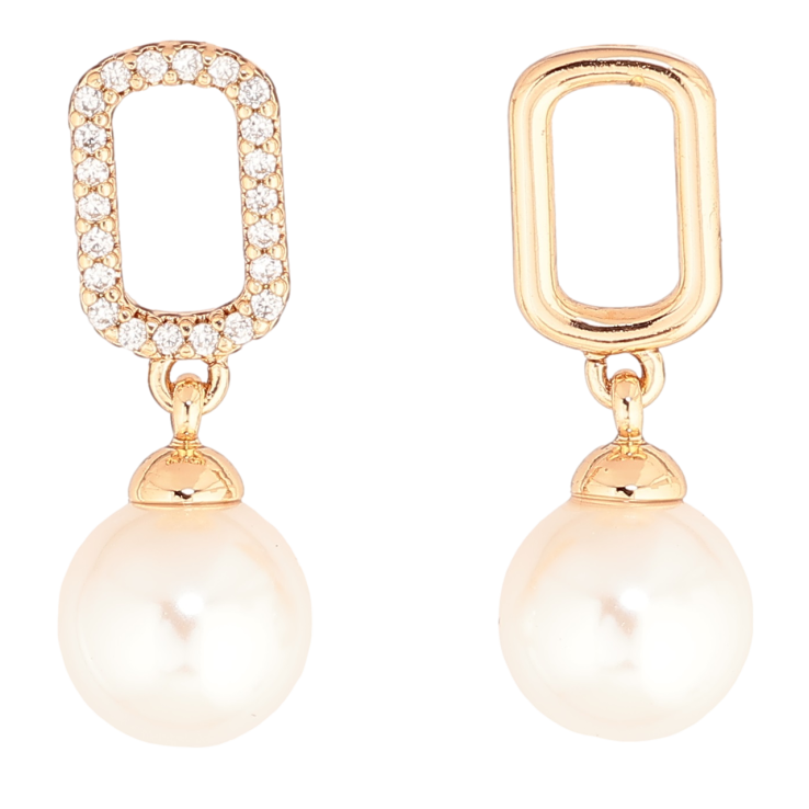 Сережки Xuping Позолота 18K пусети «Асиметричні перлинні підвіски» фото №19 Сережки Xuping Позолота 18K пусети «Асиметричні перлинні підвіски» фото №19