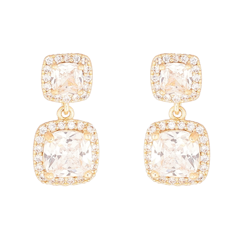 Сережки Xuping Позолота 18K пусети «Кришталеві підвіски» фото №1 Сережки Xuping Позолота 18K пусети «Кришталеві підвіски» фото №1