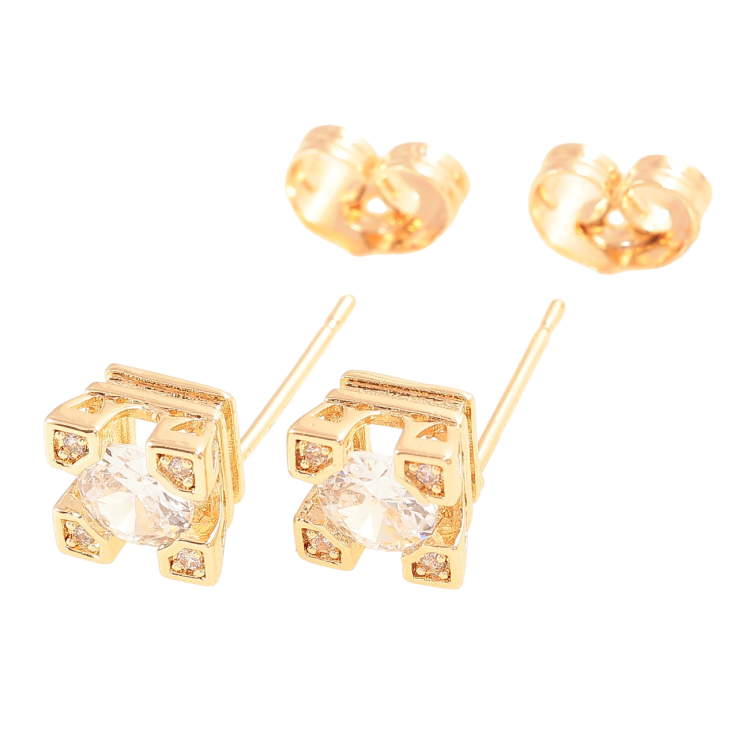 Сережки Xuping Позолота 18K пусети «Візерунок з кристалами» фото №19 Сережки Xuping Позолота 18K пусети «Візерунок з кристалами» фото №19