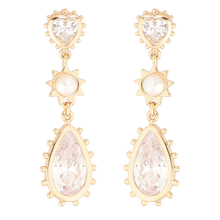 Сережки Xuping Позолота 18K пусети «Кришталеві підвіски» фото №22