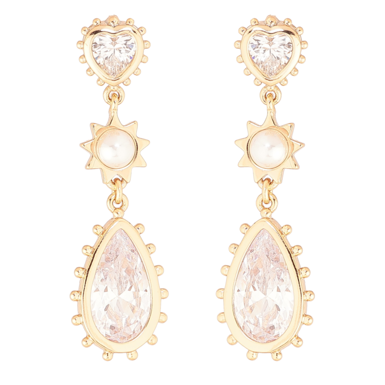 Серьги Xuping Позолота 18K пусеты Кристальные подвески фото №1