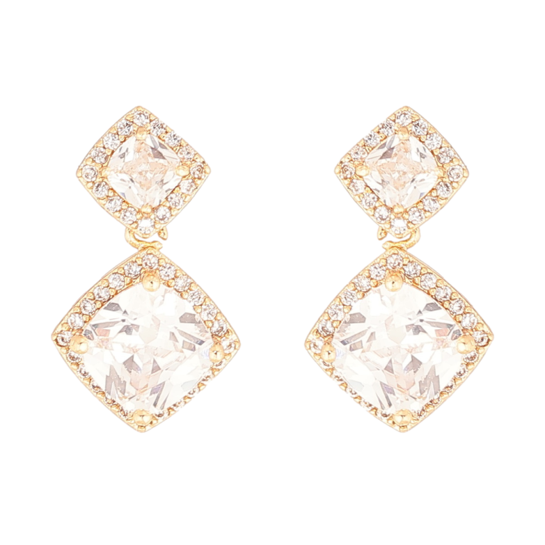 Серьги Xuping Позолота 18K пусеты Кристальные подвески фото №1