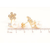 Серьги Xuping Позолота 18K пусеты-джекеты Цветочки с жемчужинами фото №2