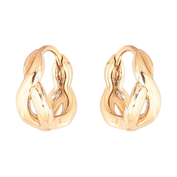 Сережки Xuping Позолота 18K колечка «Декоративний візерунок» фото №9 Сережки Xuping Позолота 18K колечка «Декоративний візерунок» фото №9