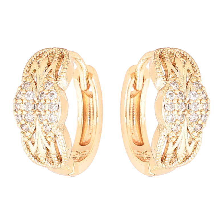 Серьги Xuping Позолота 18K колечки Декоративный узор с кристаллами фото №1