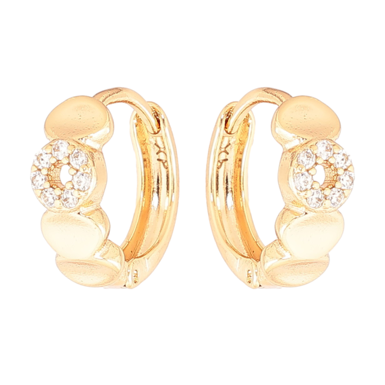 Сережки Xuping Позолота 18K колечка  «Візерунок з кристалами» фото №1