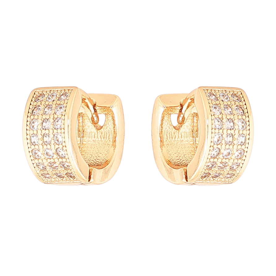 Сережки Xuping Позолота 18K колечка  «Інкрустація кристалами» фото №1