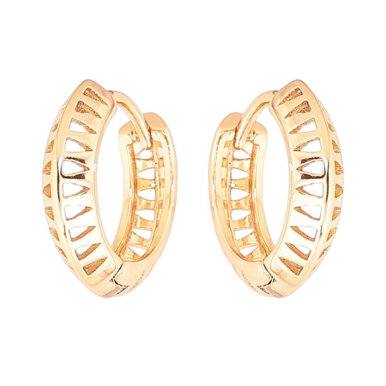 Серьги Xuping Позолота 18K колечки Резной узор фото №1