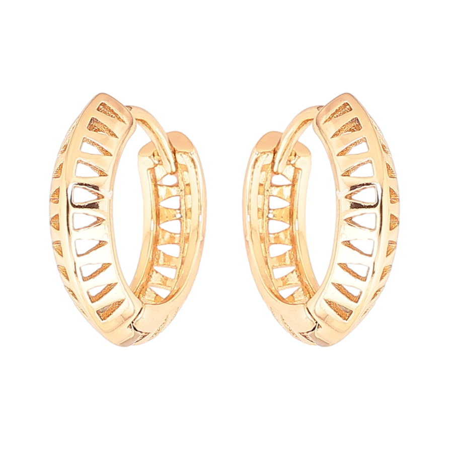 Серьги Xuping Позолота 18K колечки Резной узор фото №1