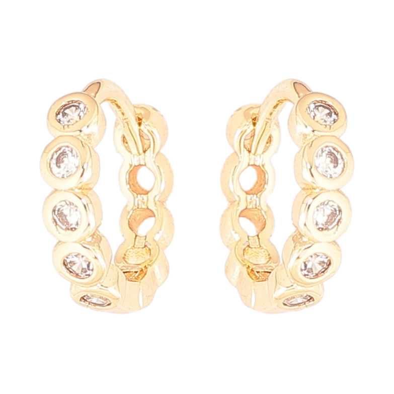 Сережки Xuping Позолота 18K колечка «Доріжки кристалів» фото №1