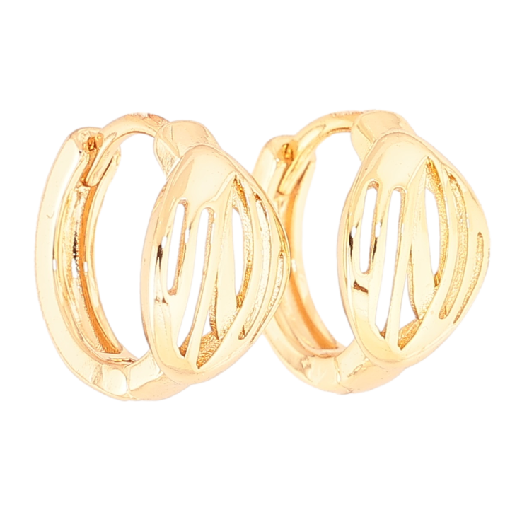 Серьги Xuping Позолота 18K колечки Резной узор фото №13