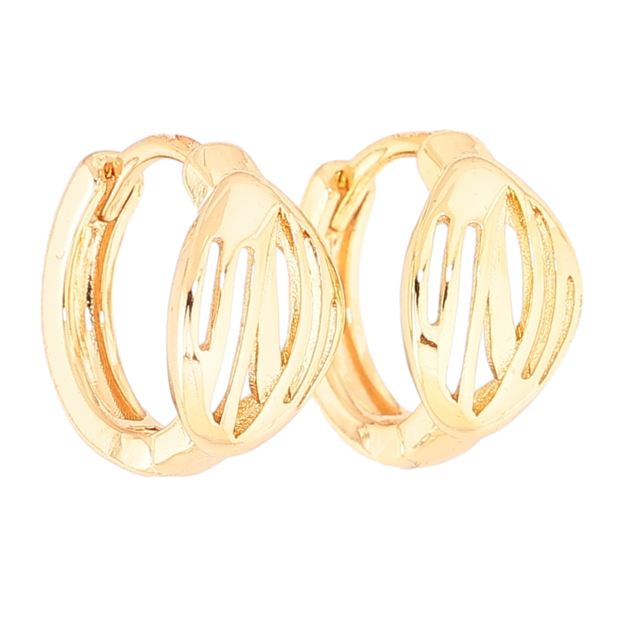 Серьги Xuping Позолота 18K колечки Резной узор фото №1
