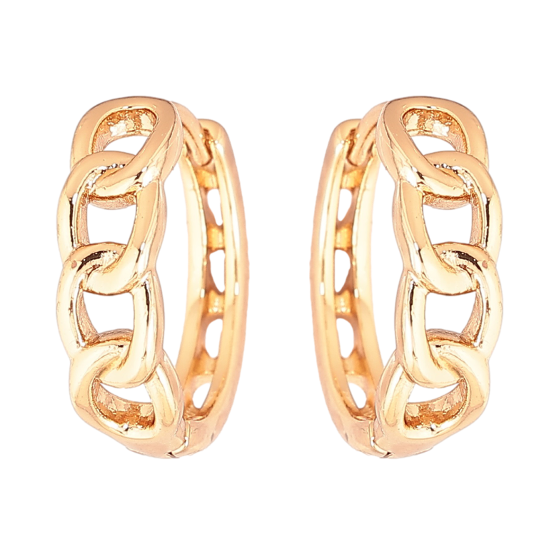 Серьги Xuping Позолота 18K колечки Узор цепочка фото №1 Серьги Xuping Позолота 18K колечки Узор цепочка фото №1