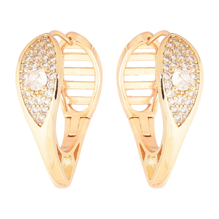 Сережки Xuping Позолота 18K колечка «Інкрустація кристалами» фото №6 Сережки Xuping Позолота 18K колечка «Інкрустація кристалами» фото №6